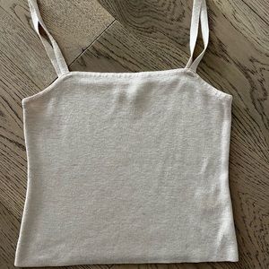 Oak & Fort Cropped Crème Knit Tank